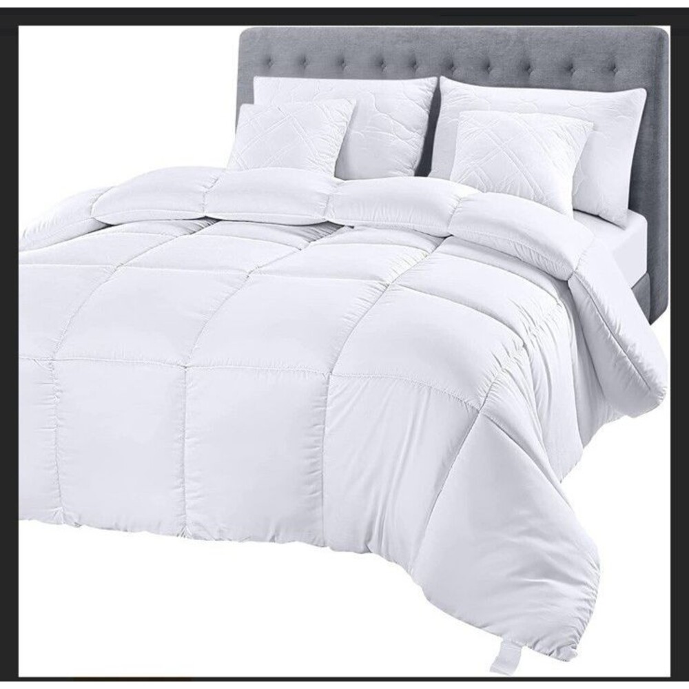 Duvet Insert, Quilted Comforter with Corner Tabs, Box Stitched Down Alternative